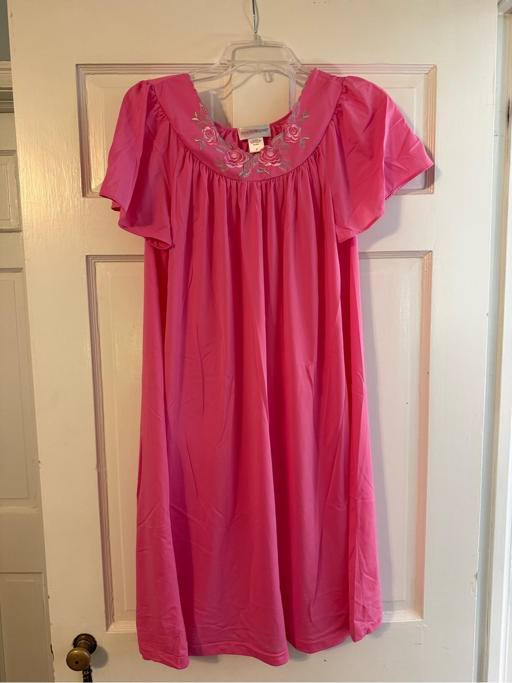 Women’s  Pink Shadowline Embroidered Nightgown